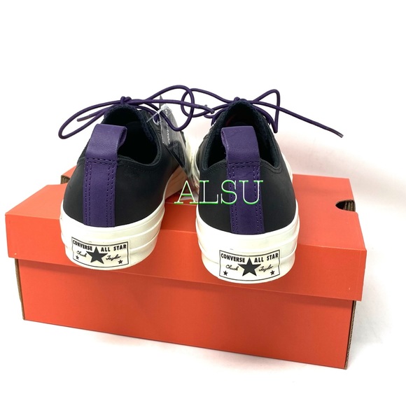 🌿Sale🌿 Converse Chuck 70 Leather Low Top Black Purple Women's Size 7 166134C - Picture 6 of 10